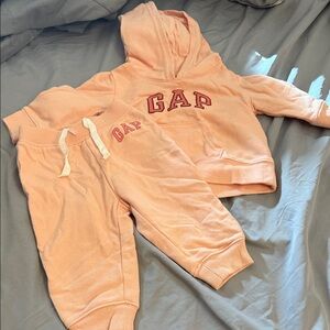 GAP Kids Light Peach Sweatpants and Hoodie Set